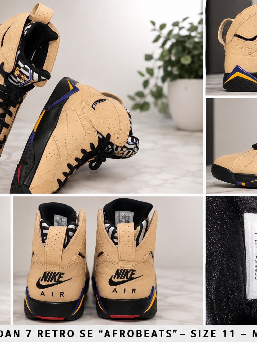Nike Air Jordan 7 Retro SE "Afrobeats" – Tan/Black Men’s Sneakers